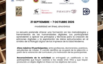 Escuela de Verano FiDAR2026 «Filología digital y análisis de redes»